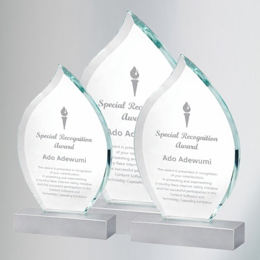 Glass And Metal Flame Trophy