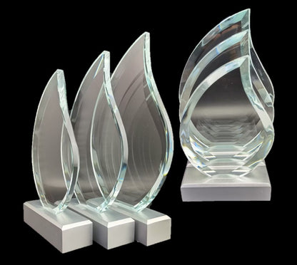Glass And Metal Flame Trophy