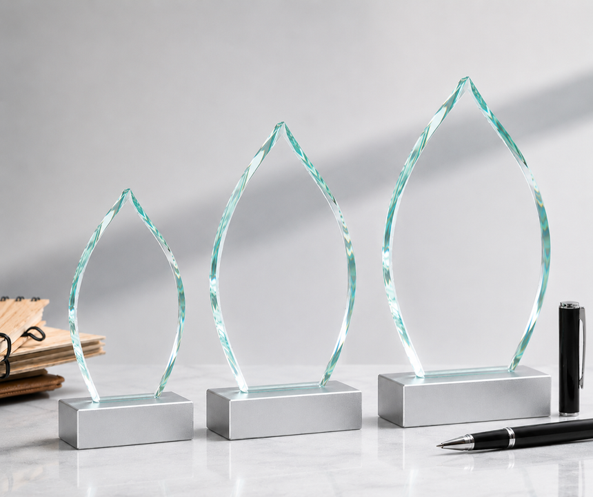 Glass And Metal Flame Trophy