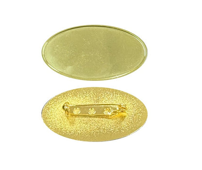 Gold oval name badge for resin insert