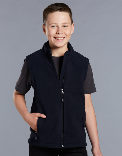 [PF09K] Kids' bonded polar fleece vest