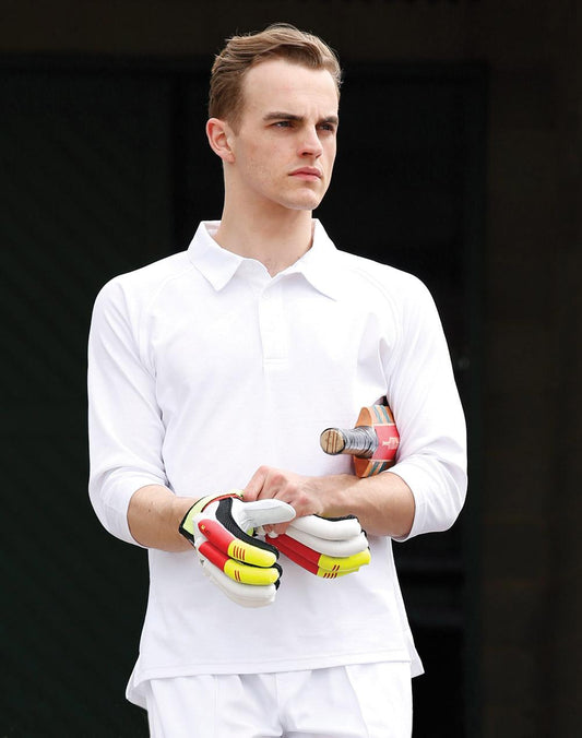 [PS29Q] Mens 3/4 sleeve cricket polo