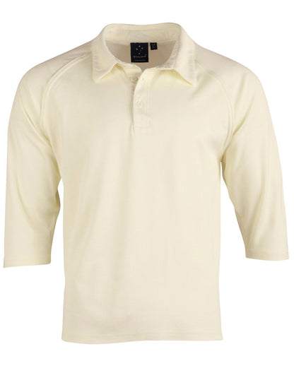 [PS29Q] Mens 3/4 sleeve cricket polo