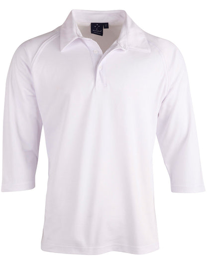 [PS29Q] Mens 3/4 sleeve cricket polo