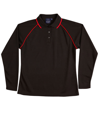 [PS44] Ladies' cooldry raglan L/S polo