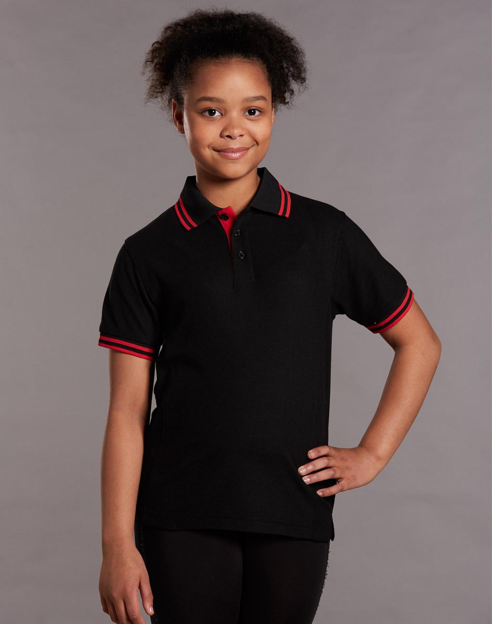 [PS65K] Kids' Truedry Contrast S/S Polo