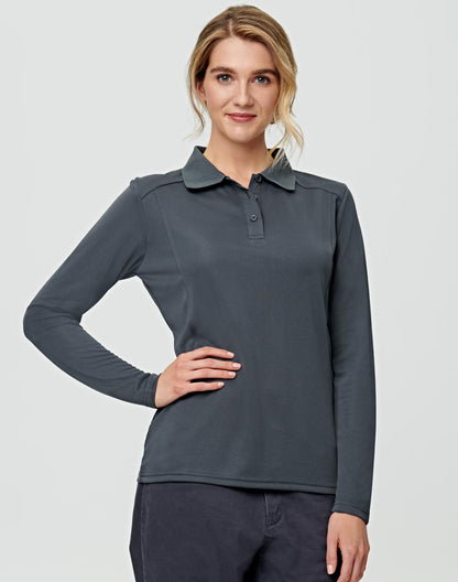 [PS90] Ladies' Bamboo Charcoal L/S Polo