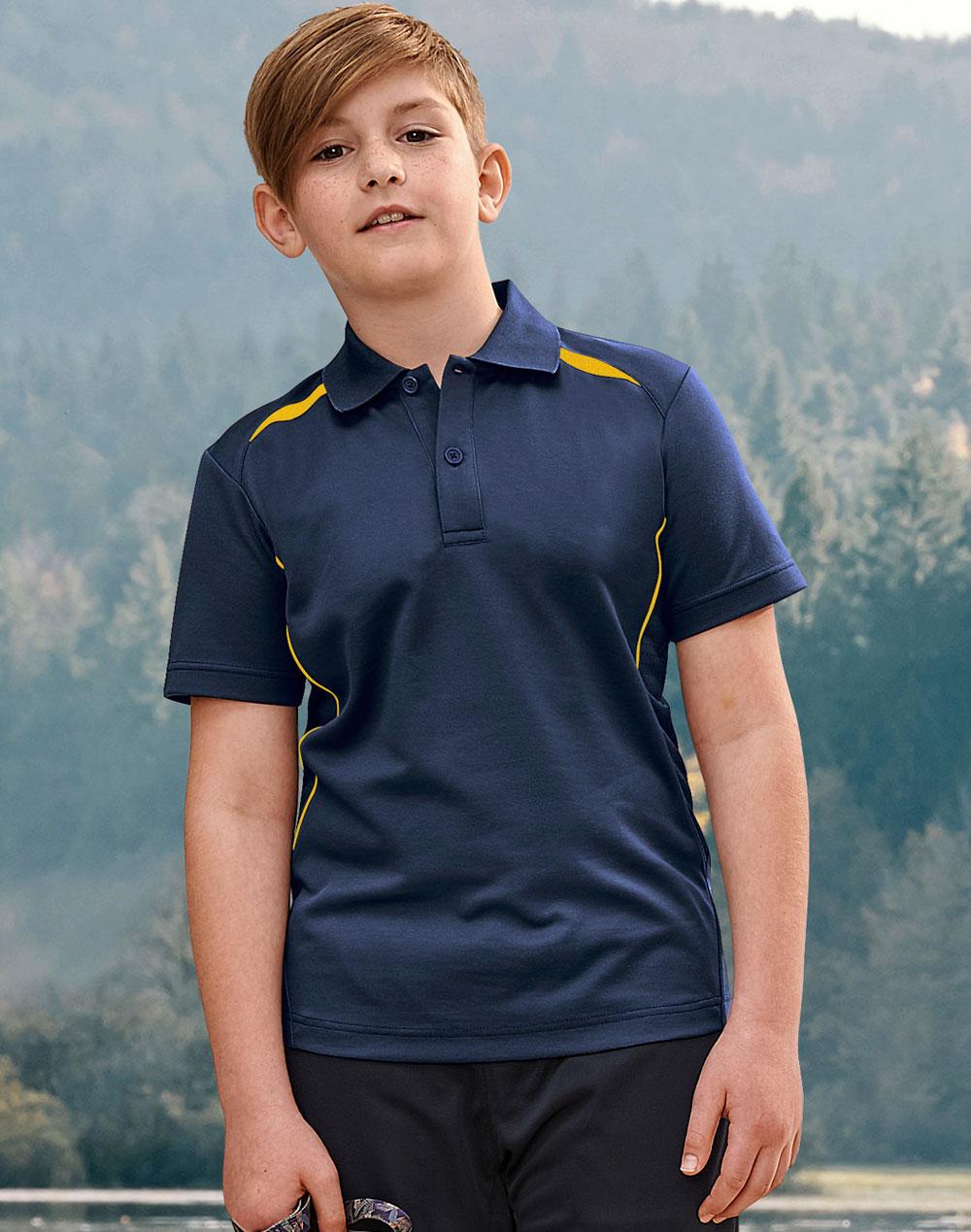 [PS93K] Kids' Sustainable Poly/Cotton Contrast S/S Polo