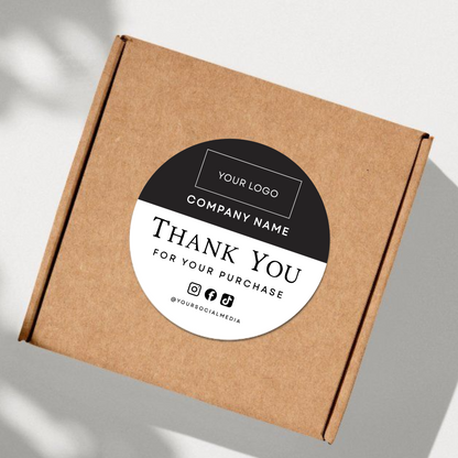 Thank You For Your Purchase Business Sticker (rectangle logo)