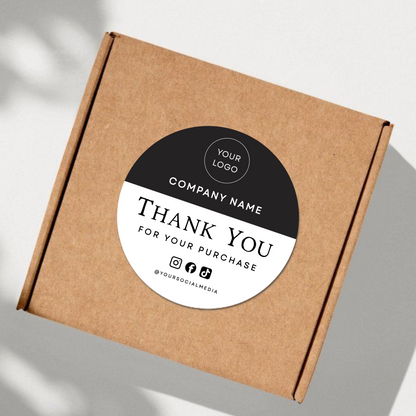 Thank You For Your Purchase Business Sticker (circle logo)