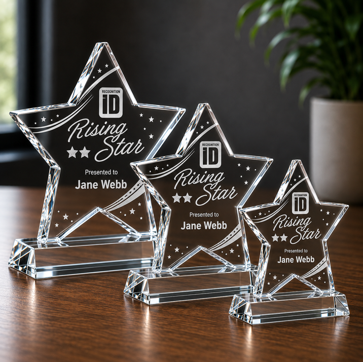 Acrylic Rising Star Trophy On Base
