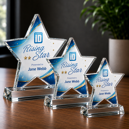 Acrylic Rising Star Trophy On Base