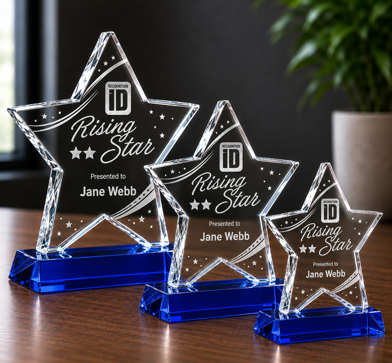 Acrylic Rising Star Trophy On Base