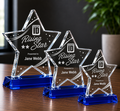 Acrylic Rising Star Trophy On Base