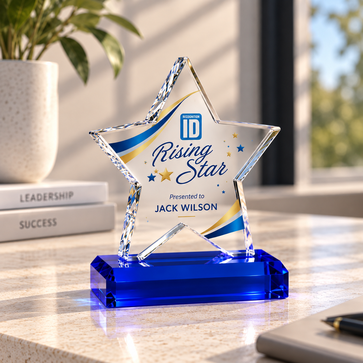 Acrylic Rising Star Trophy On Base
