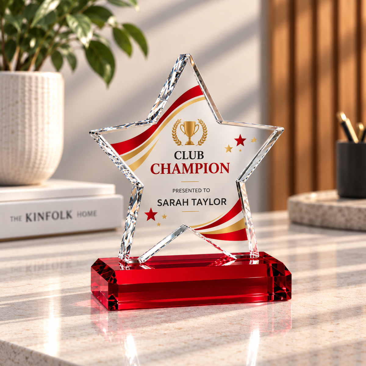 Acrylic Rising Star Trophy On Base