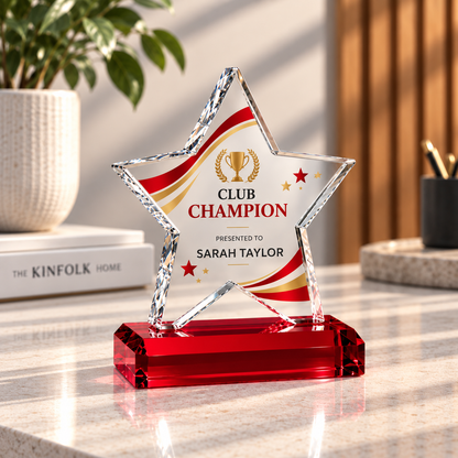 Acrylic Rising Star Trophy On Base