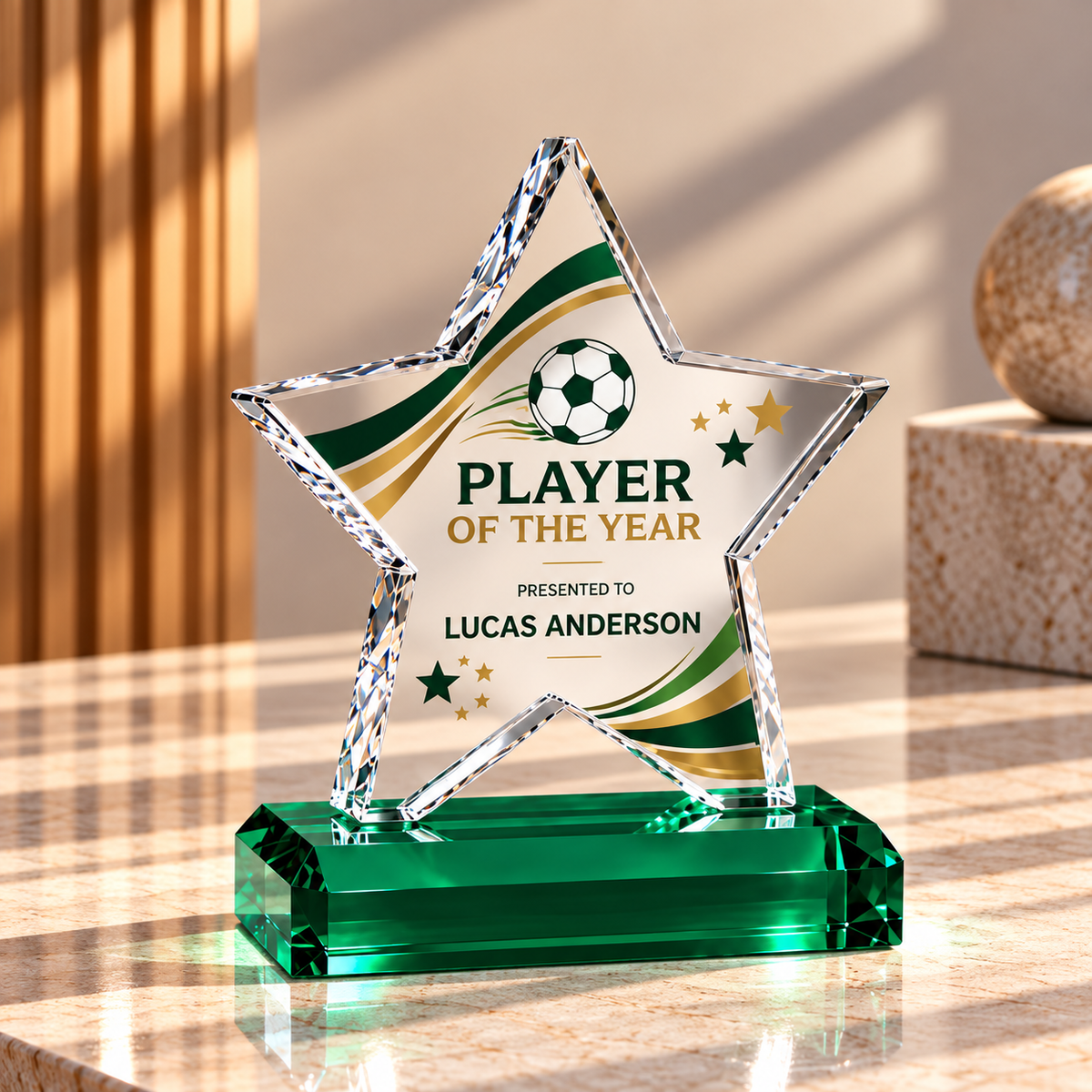 Acrylic Rising Star Trophy On Base