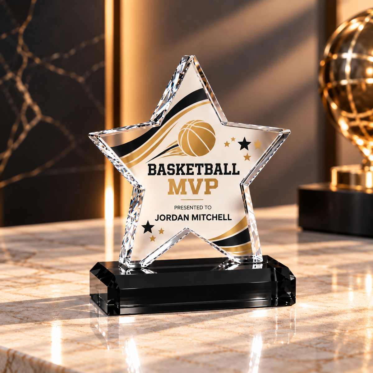 Acrylic Rising Star Trophy On Base