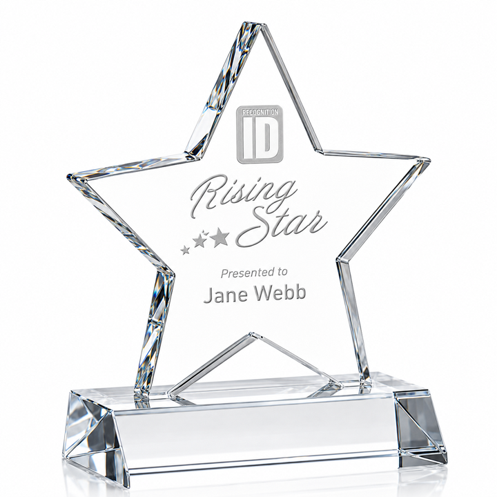 Acrylic Rising Star Trophy On Base