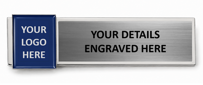 Rectangle Metal Name Badge – with 2 Inserts - available in Gold and Silver