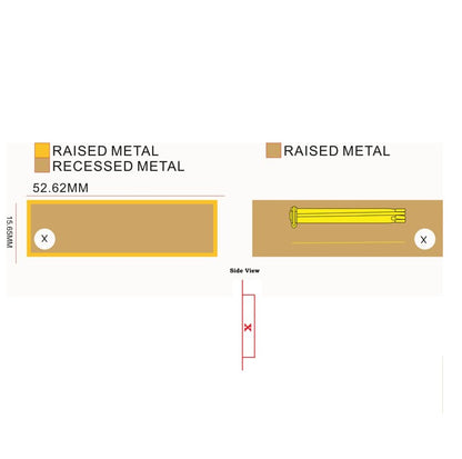 Rectangle Metal Name Badge with Brushed Metal Insert - available in Gold and Silver