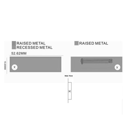 Rectangle Metal Name Badge with Brushed Metal Insert - available in Gold and Silver