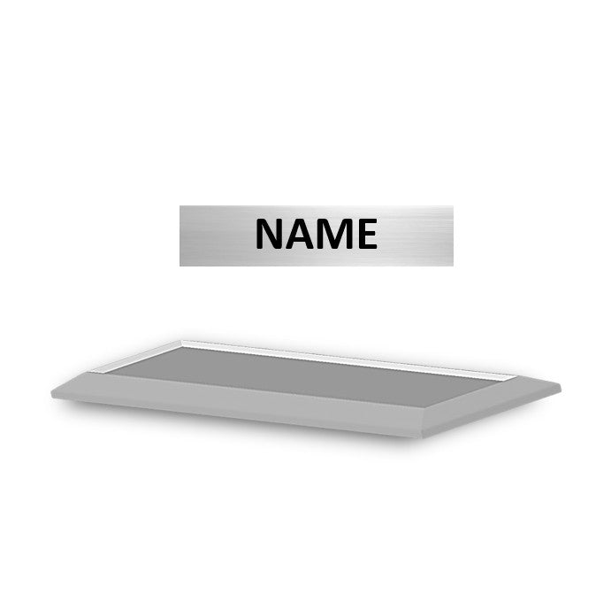 Bevelled Metal Name Badge with Brushed Metal Insert - available in Gold and Silver