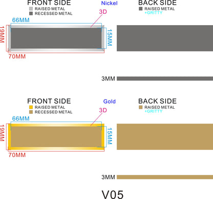 Bevelled Metal Name Badge with Brushed Metal Insert - available in Gold and Silver