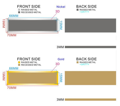 Bevelled Metal Name Badge with Brushed Metal Insert - available in Gold and Silver