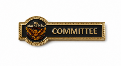 Rectangle and Round Metal Badge 55x19mm available in Gold and Silver