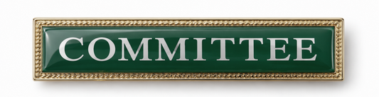 Bar Badge 55x12mm with Epoxy/Resin Dome - Available in Gold and Silver