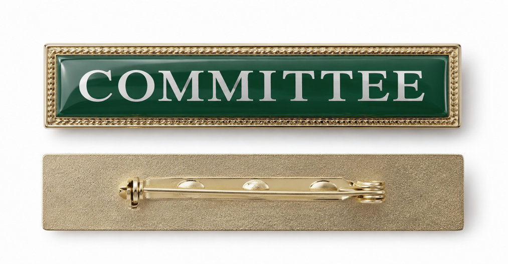 Bar Badge 55x12mm with Epoxy/Resin Dome - Available in Gold and Silver