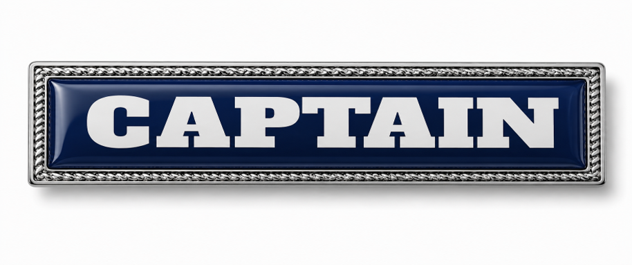 Bar Badge 55x12mm with Epoxy/Resin Dome - Available in Gold and Silver