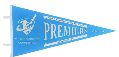 Felt triangular pennants with full colour sublimation printing.