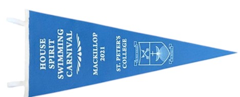 Felt triangular pennants with full colour sublimation printing.