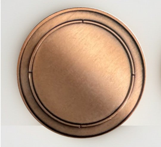 Large Round Antique Coin/Medal with 50mm Recess both sides - 65mm
