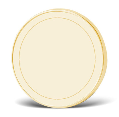 Large Round Coin/Medal with White Enamel - 50mm Recess both sides - 65mm