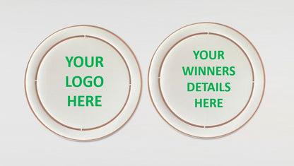 Large Round Shiny Coin/Medal with White Enamel - 50mm Recess both sides - 65mm