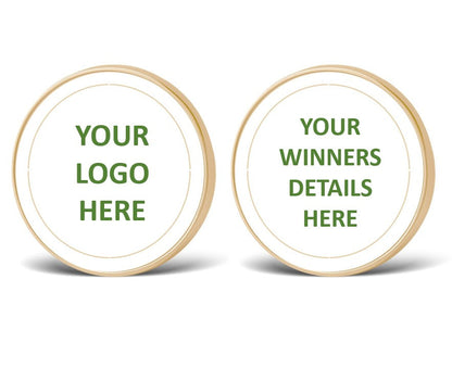 Large Round Coin/Medal with White Enamel - 50mm Recess both sides - 65mm