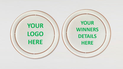 Large Round Coin/Medal with White Enamel - 50mm Recess both sides - 65mm