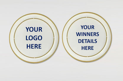 Large Round Coin/Medal with White Enamel - 50mm Recess both sides - 65mm