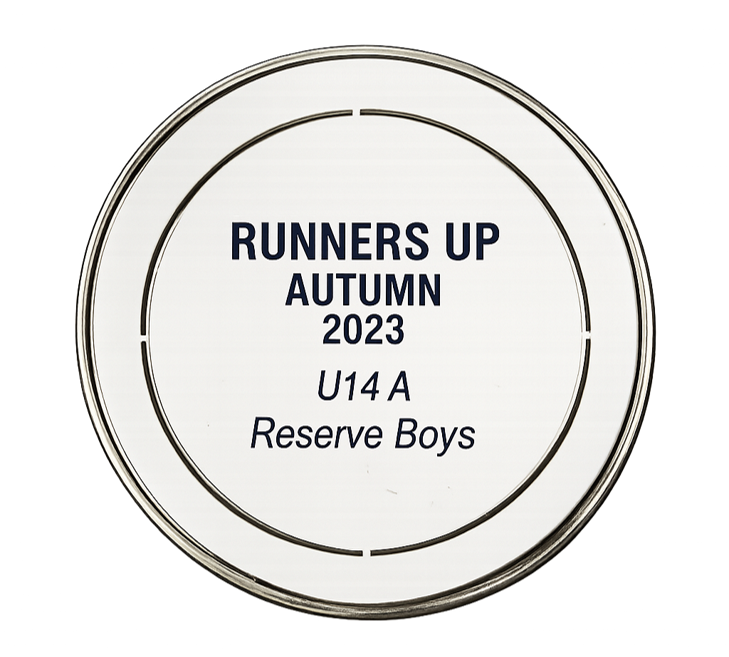 Large Round Coin/Medal with White Enamel - 50mm Recess both sides - 65mm