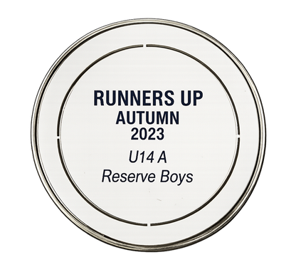 Large Round Coin/Medal with White Enamel - 50mm Recess both sides - 65mm