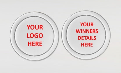 Large Round Shiny Coin/Medal with White Enamel - 50mm Recess both sides - 65mm