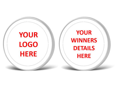 Large Round Coin/Medal with White Enamel - 50mm Recess both sides - 65mm