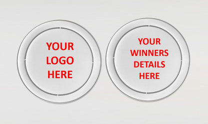 Large Round Coin/Medal with White Enamel - 50mm Recess both sides - 65mm