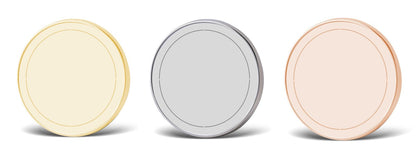 Large Round Coin/Medal with White Enamel - 50mm Recess both sides - 65mm