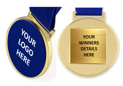 Round Medal with Custom Centre and Ribbon - 60mm