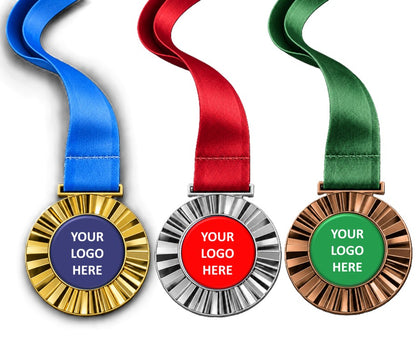 Sunray Medal with Custom Centre and Ribbon